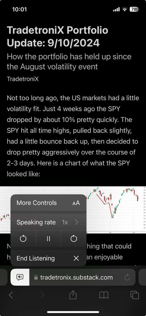 stochastic_dev's tweet image. Life hack! Create a list of interesting substack articles, open them on phone and use text to speech. Listen while doing other stuff (like long distance running like I do! 🏃‍♂️)