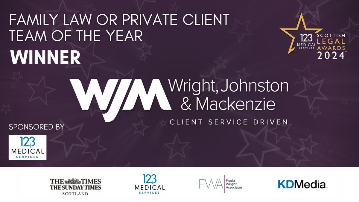 WrightJohnston's tweet image. Congratulations to our Private Client team after they won the Private Client Team of the Year award @LegalAwards last night! 🌟