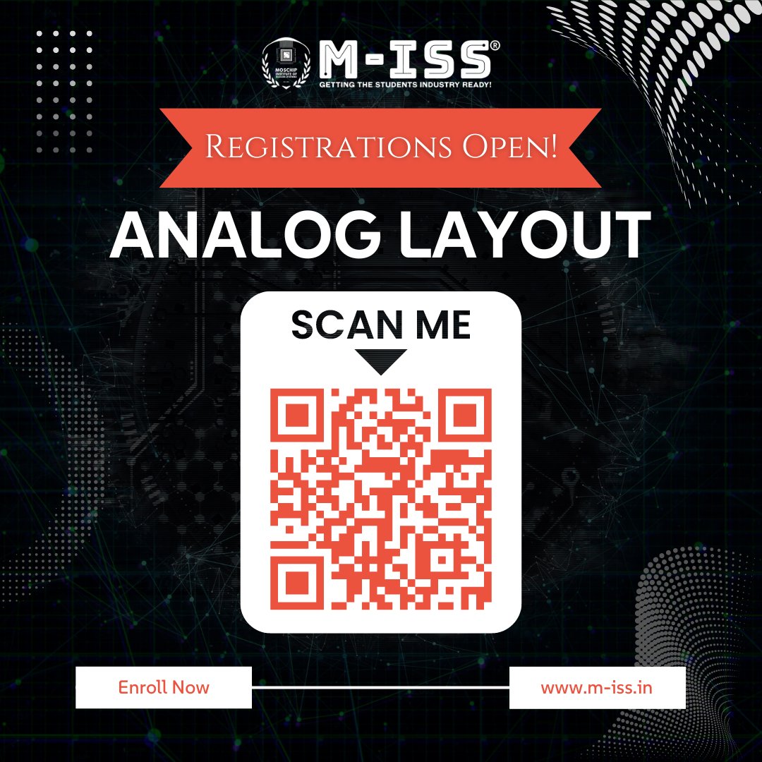 Get Industry Ready!
Design the Future: Become an Expert in #Analog Layout – Enroll Today!

#AnalogLayout #VLSIDesign #TechCareers #EngineeringStudents #EnrollNow #CircuitDesign #Innovation #STEM #ChipDesign x.com/messages/compo…