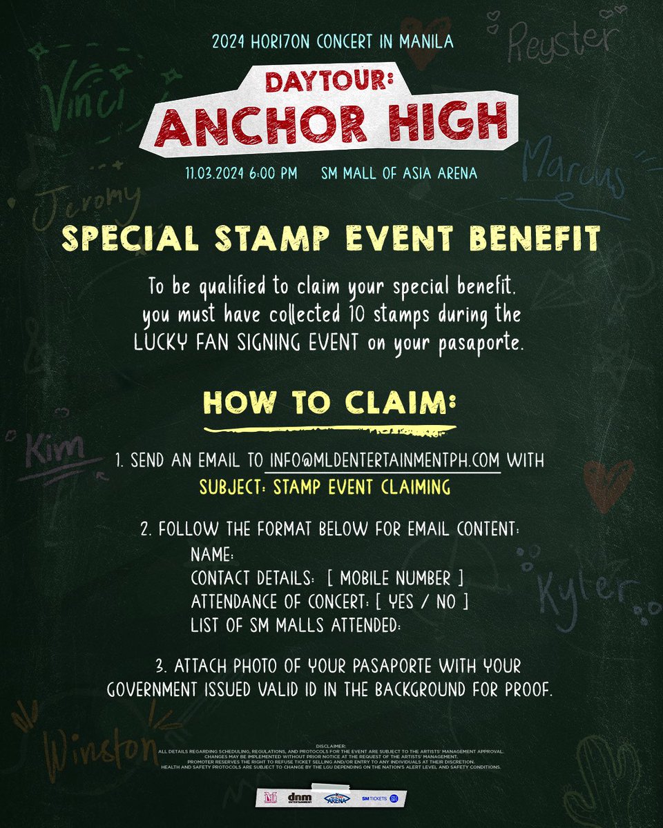 HORI7ONofficial's tweet photo. ANCHORs! ⚓️ Thank you for patiently waiting. The special benefit to the SPECIAL STAMP EVENT 🍀 is now revealed! 🫣

Check out below for more details about our special gift to those ANCHORs who have collected 10 stamps on their passports during our last fan signing event tour. 

HORI7ON's 2ND CONCERT "DAYTOUR: ANCHOR HIGH"

📅 November 3, 2024 | 6:00PM PHT
📍SM Mall of Asia Arena 
🎟️ Ticket Selling: September 28, 2024 (SAT) 

#DAYTOUR_ANCHORHIGH
#HORI7ON2NDCONCERTinMOAARENA
#HORI7ON #호라이즌