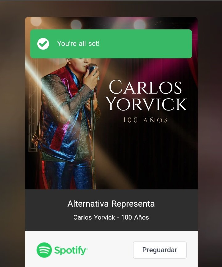 <a href="/CarlosYorvick1/">Carlos Yorvick</a> Lista para escucharte cantando una de mis canciones favoritas! ❤️
