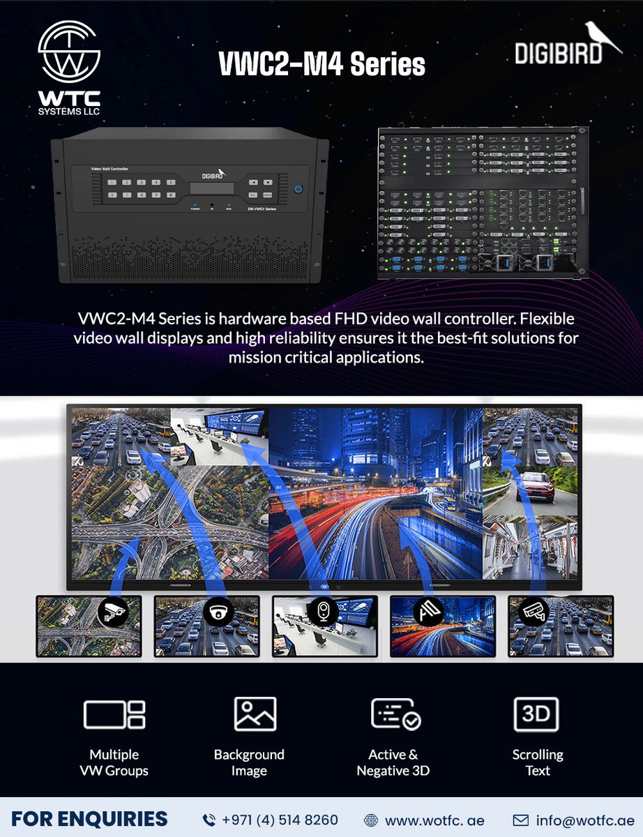 WTC_SYSTEMS_LLC's tweet image. DIGIBIRD M4 Series

Experience seamless video wall control with DigiBird&apos;s VWC2-M4 Series!

wotfc.ae

#WOTFC #WTC #WTCSystem #DigiBird #VWC2M4 #TechInnovation #SmartDevice #WirelessTechnology #NextGenGadget #DigitalSolution #Connectivity #IoT #FutureTech #SmartHome