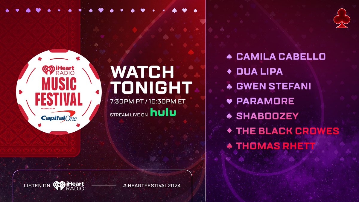 Which performance are you most excited for tonight?! 🎶🙌

Stream night one of our #iHeartFestival2024 only on <a href="/hulu/">Hulu</a> at 730pm PT!