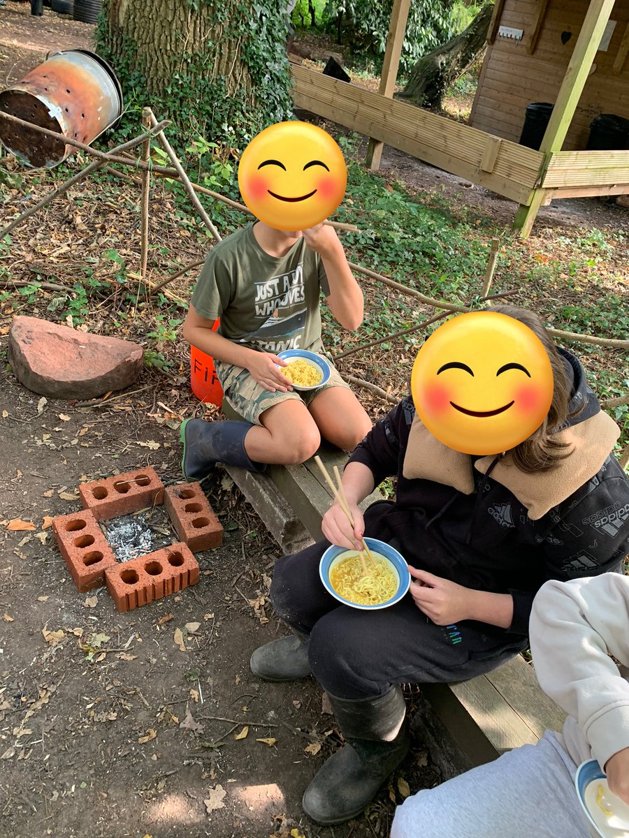 Outdoor cooking. Quesadillas and tin can noodles.