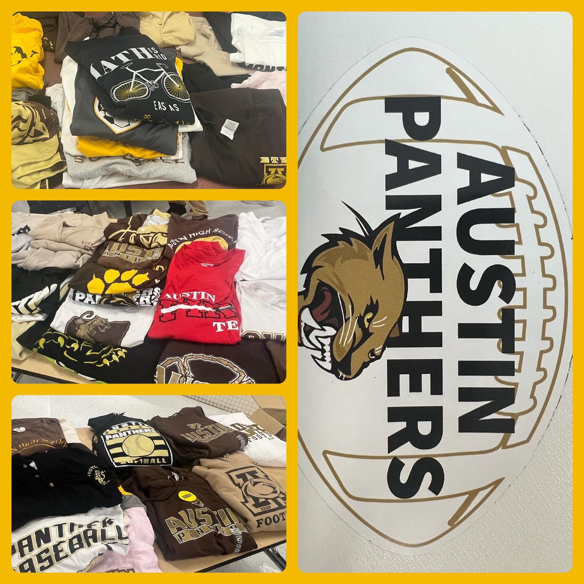 rosalesflorEP's tweet photo. #RiseofthePanthers 🤎💛 Spirit Gear Pop-Up Shop was a huge success 💛🤎 Close to 100 items given 🌟 thanks to those that donated, helped set up, helped distribute 🌟@maribelruiz2015 @MartyTeran915 @RuennaValdez @SamuelMari67458 @bpallare #spiritbuildsculture #lovemyjob https://t.co/HA9a2mhz6v