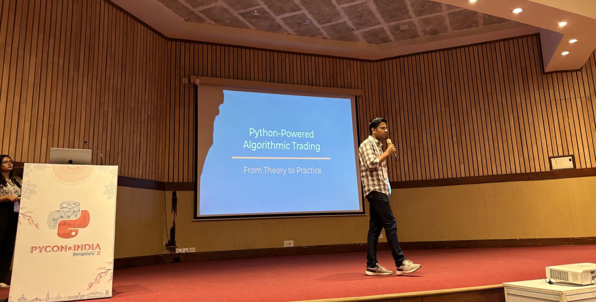 miphilomath's tweet image. Starting with workshop, Python Powered Algorithmic Trading by Mohit Khandelwal
at #PyconIndia2024