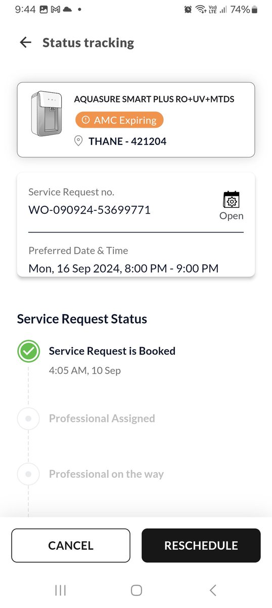 draj_02's tweet photo. @EurekaForbes your service is pathetic. I booked service request and still waiting for the technician to visit. https://t.co/cE5cMf9bar