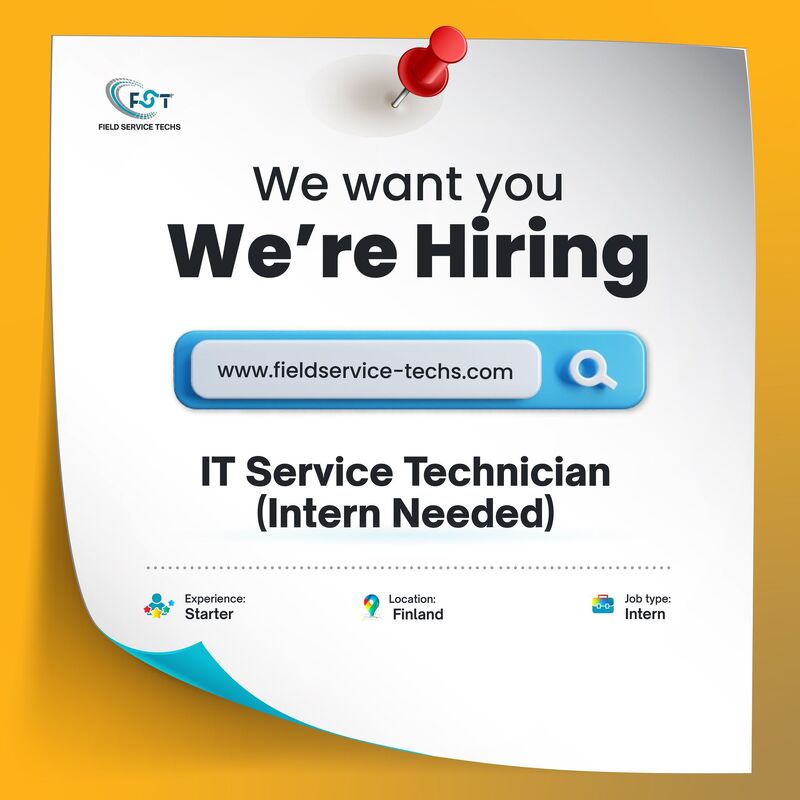 FS_Techs's tweet image. We are Hiring🌟

Join us as an IT Service Technician Intern at Field Service Techs in Finland!

Someone who is interested in learning to install, maintain, and repair HPE hardware/software.
Finnish speakers are most welcome in our team.

#Internship #ITJobs #TechCareers