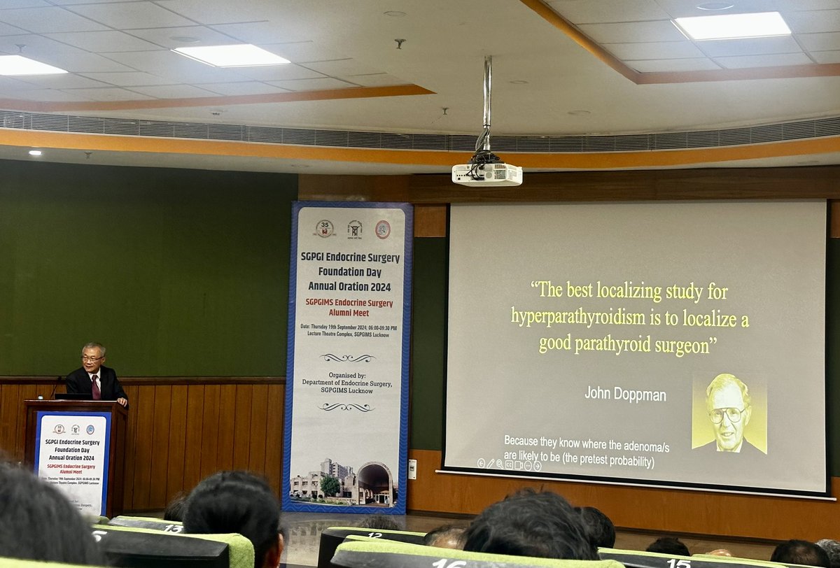 Dr Navneet Tripathi š®š³ (@drnavneet83) on Twitter photo ā Best localising study for Hyperparathyroidism is to localise a good Parathyroid surgeon
<a href="/EndoSurgSF/">Quan-Yang Duh</a> at annual Indian Endocrine surgeonsā meet
<a href="/SGPGI/">SGPGI</a> <a href="/BreastSurgeonGA/">Dr Gaurav Agarwal Endocrine & Breast Surgeon</a>
Such a joy listening to legends of your field and keep getting inspired.
#MedTwitter #EndocrineSurgery ā Best localising study for Hyperparathyroidism is to localise a good Parathyroid surgeon
<a href="/EndoSurgSF/">Quan-Yang Duh</a> at annual Indian Endocrine surgeonsā meet
<a href="/SGPGI/">SGPGI</a> <a href="/BreastSurgeonGA/">Dr Gaurav Agarwal Endocrine & Breast Surgeon</a>
Such a joy listening to legends of your field and keep getting inspired.
#MedTwitter #EndocrineSurgery