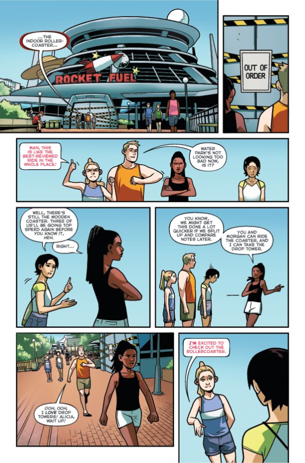 As hard as it is to believe, Nico's art is made EVEN BETTER with hues by <a href="/ZychelFran/">ZFran</a>. She is hands down the best in the industry at colouring people walking around outside on a sunny day (seriously, look back through her issues and see how many scenes we've had that prove this!).