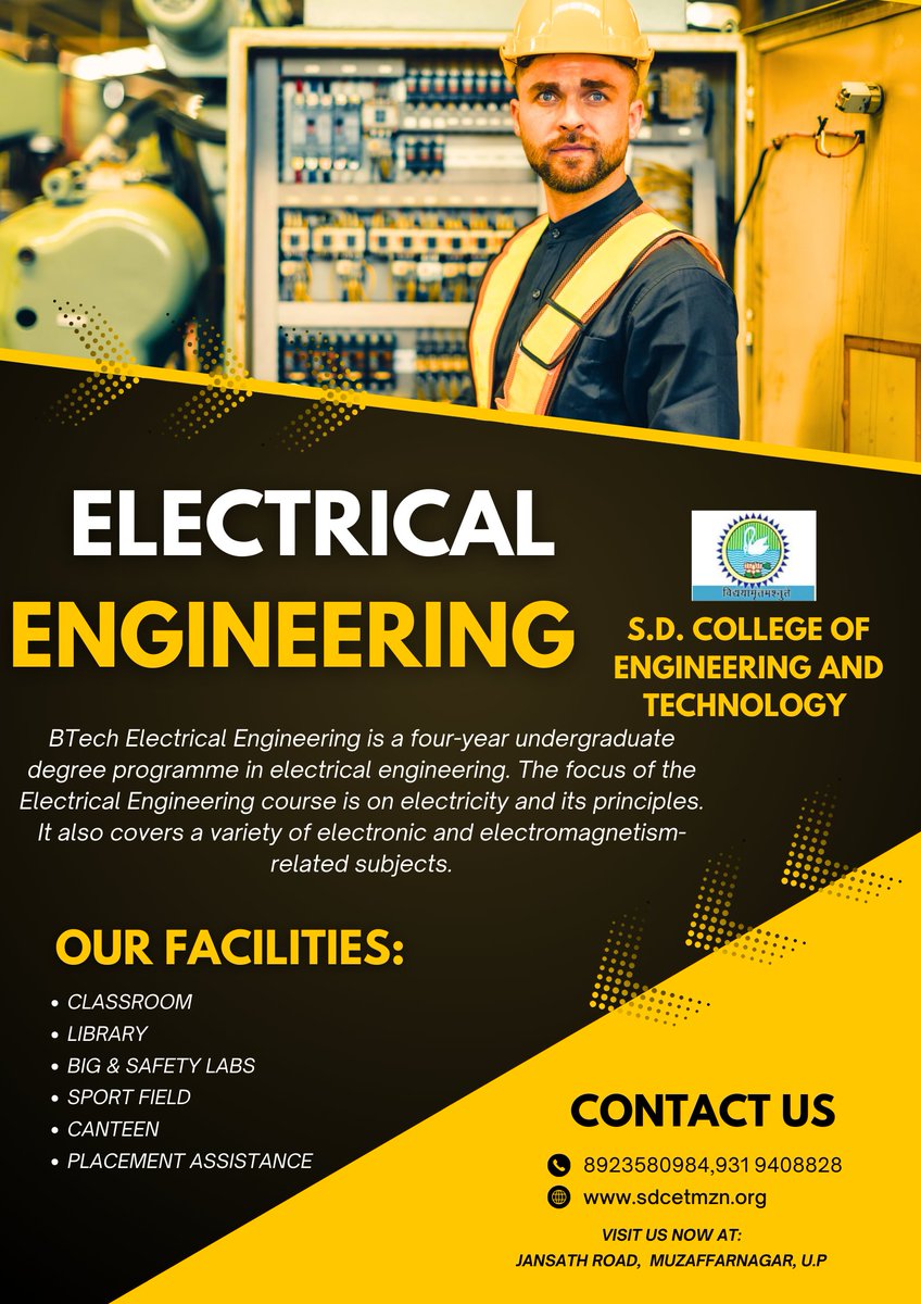 SdcetA60860's tweet image. &quot;Powering the future, one circuit at a time. #BTechElectricalEngineering&quot;
