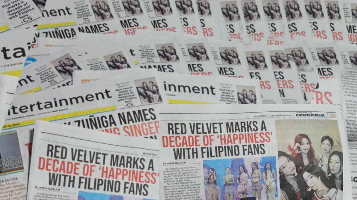 KayeKard's tweet photo. News Papers 🙂
Giveaway | FREE Shipping
📌 Limited Qty Only 
Like and RT 💞
You can also join on 
Tiktok and YouTube 
https://t.co/hFH1pfxS1p
#irene #seulgi #wendy #joy #yeri #RedVelvetinManila #redvelvet #rv #RedVelvet_FANCON_TOUR_in_MANILA #RedVelvet_FANCON_TOUR_in_MNL https://t.co/c7EgAmVopC