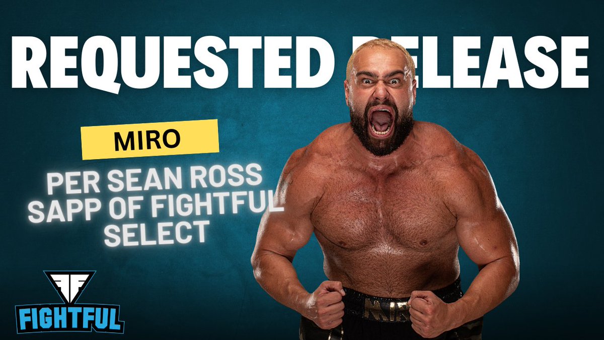 SeanRossSapp's tweet image. Miro has requested his release from AEW, @FightfulSelect has learned.

A lot more details for subscribers.
