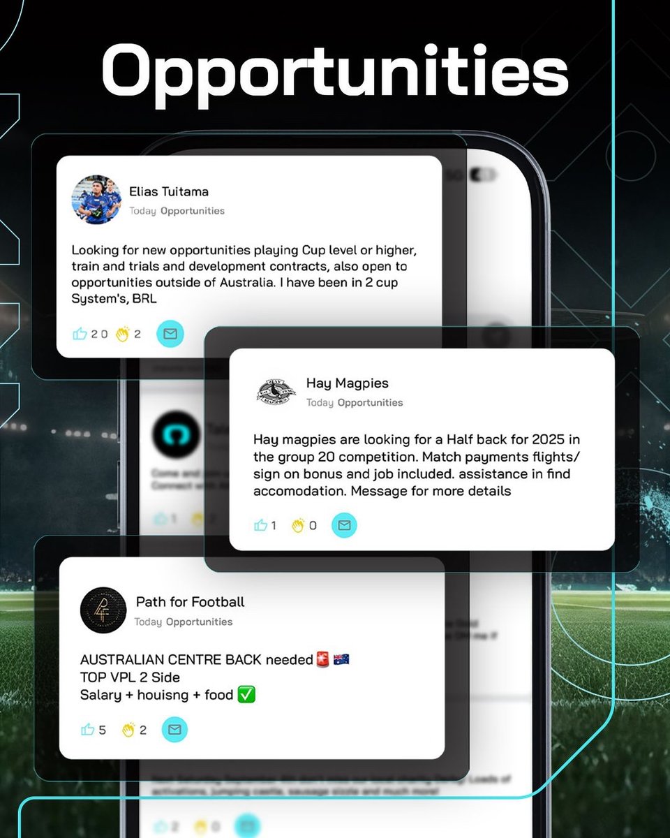 talentlockr's tweet photo. Discover Zone: Your Gateway to New
Opportunities

It’s a dedicated forum within Talentlockr where teams,
clubs, players, and coaches post specific and detailed
opportunities - whether they’re available or seeking
talent, simply view a post you like and connect
instantly. https://t.co/Wsv2caEzos