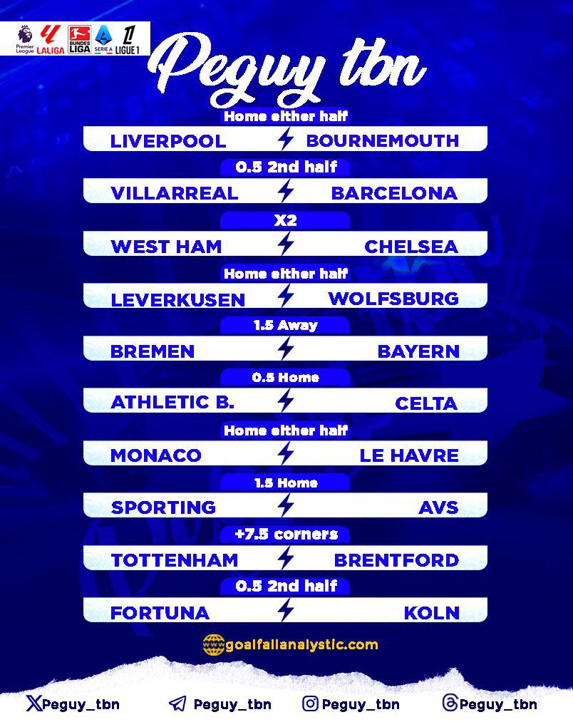 🚨Premier league,Bundesliga,Liga,SerieA