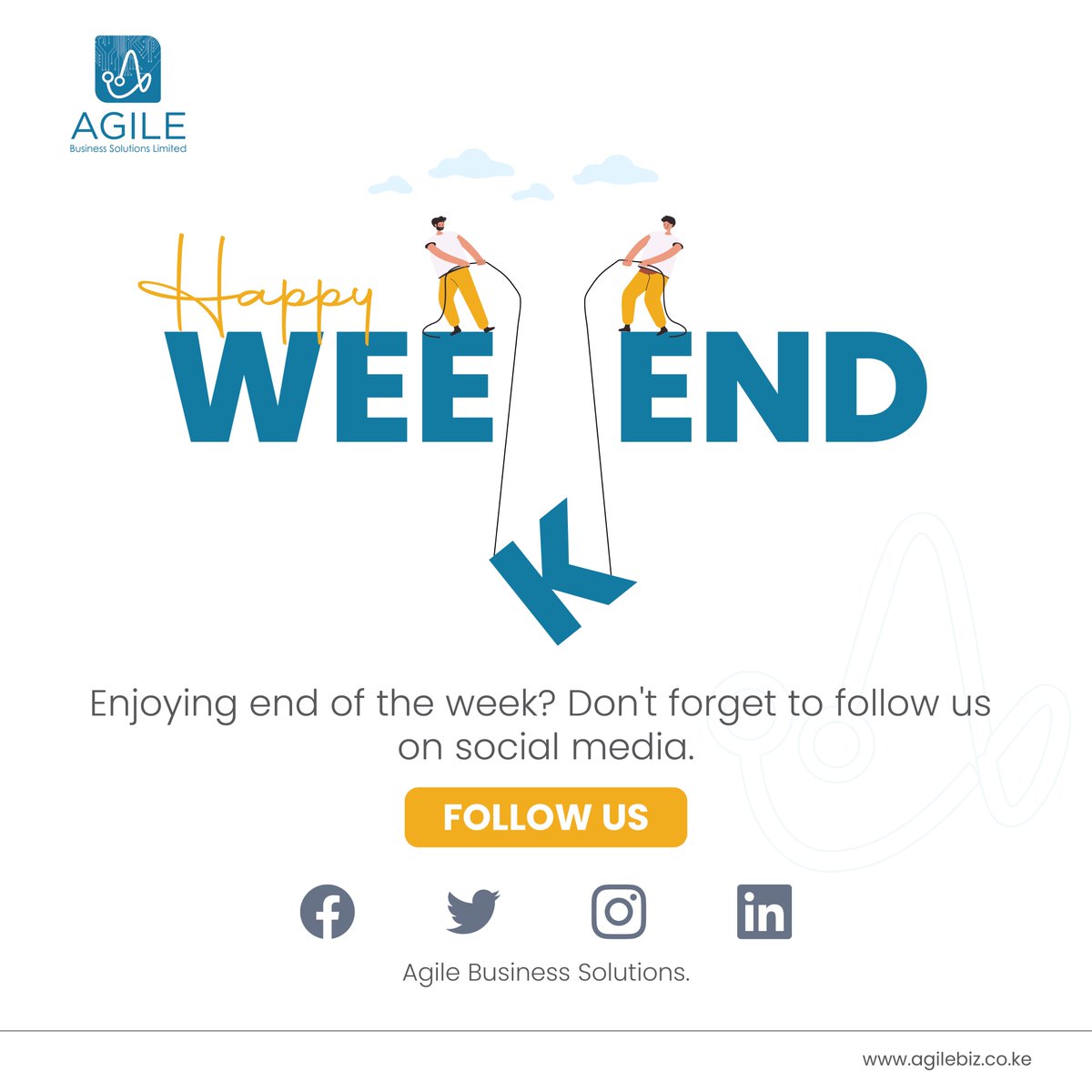 AgilebizKE's tweet image. Cheers to the weekend! 🎉
 
As you unwind, connect with us for the latest updates and insights. 

Let’s stay in touch! 📲✨

#TGIF #FollowUs #AgileBusinessSolutions