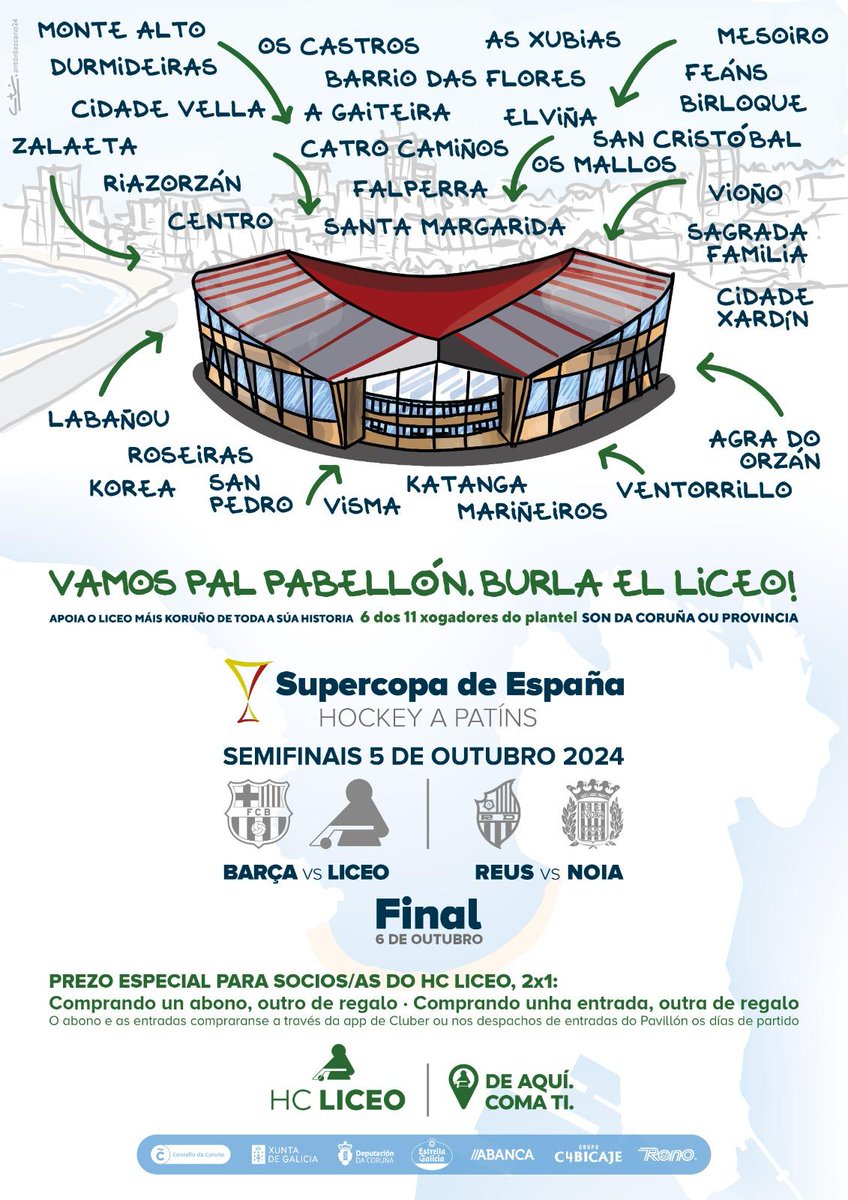 Hockey Club Liceo 🥬 (@hockeyclubliceo) on Twitter photo #Liceísta, lembra a nosa promoción para a Supercopa! No momento da compra terás dereito a un pase gratis do mesmo tipo có adquirido se...
➡️ ...es socio/a do Liceo.
➡️ ...abonaches os 5€ do #DeportivoLiceo no carnet do <a href="/RCDeportivo/">RC Deportivo</a>.
Toda a info: hockeyclubliceo.com/horarios-confi…
💚🤍 #Liceísta, lembra a nosa promoción para a Supercopa! No momento da compra terás dereito a un pase gratis do mesmo tipo có adquirido se...
➡️ ...es socio/a do Liceo.
➡️ ...abonaches os 5€ do #DeportivoLiceo no carnet do <a href="/RCDeportivo/">RC Deportivo</a>.
Toda a info: hockeyclubliceo.com/horarios-confi…
💚🤍