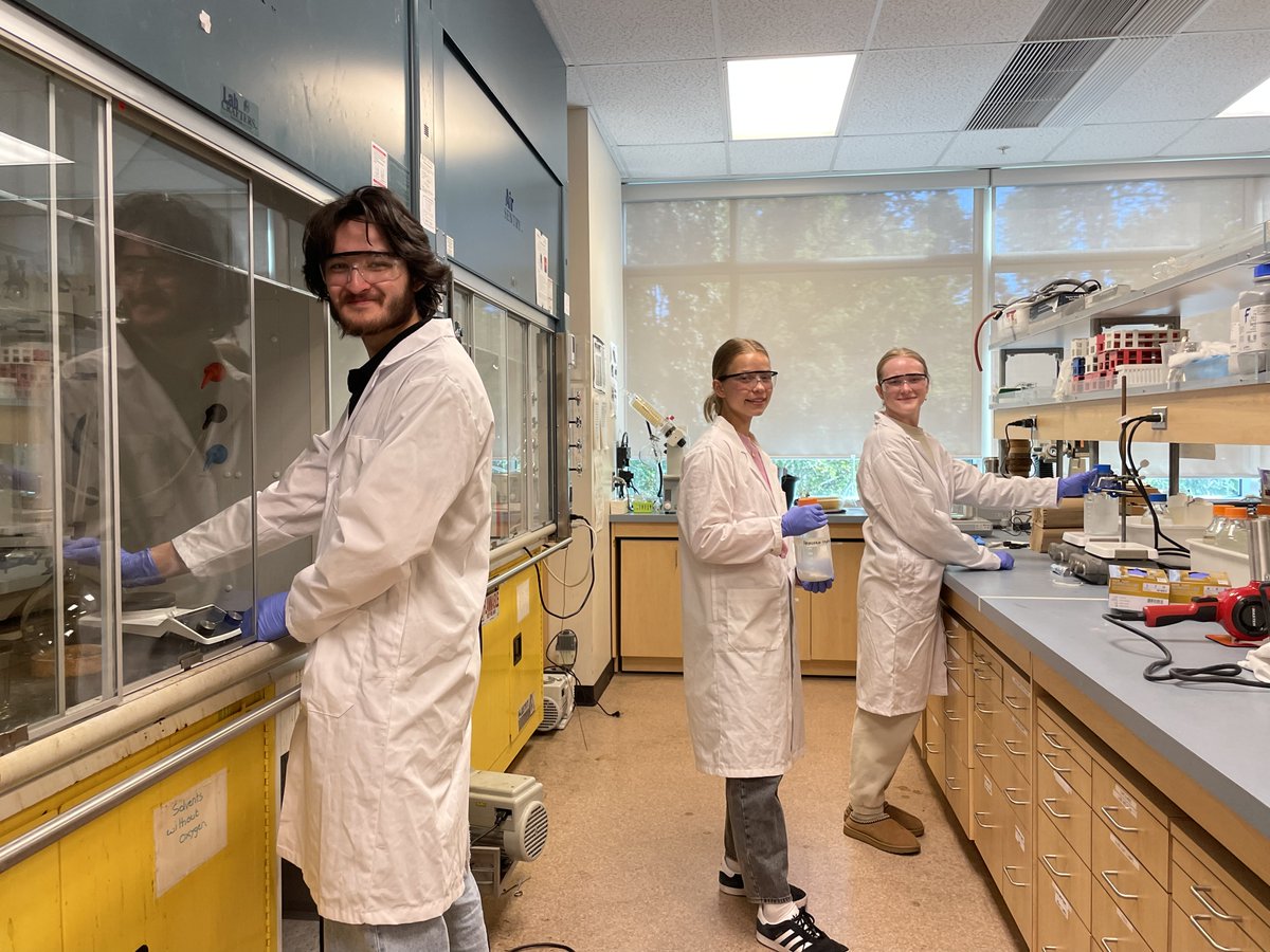 nelsonyslam's tweet image. The lab coats are on as the Lam Lab welcomes its first group members! Superstar @uvic undergrads Clara, Grace, and Seth have been helping me set up the lab π§ͺπ₯Ό @chemistryatuvic #newPI