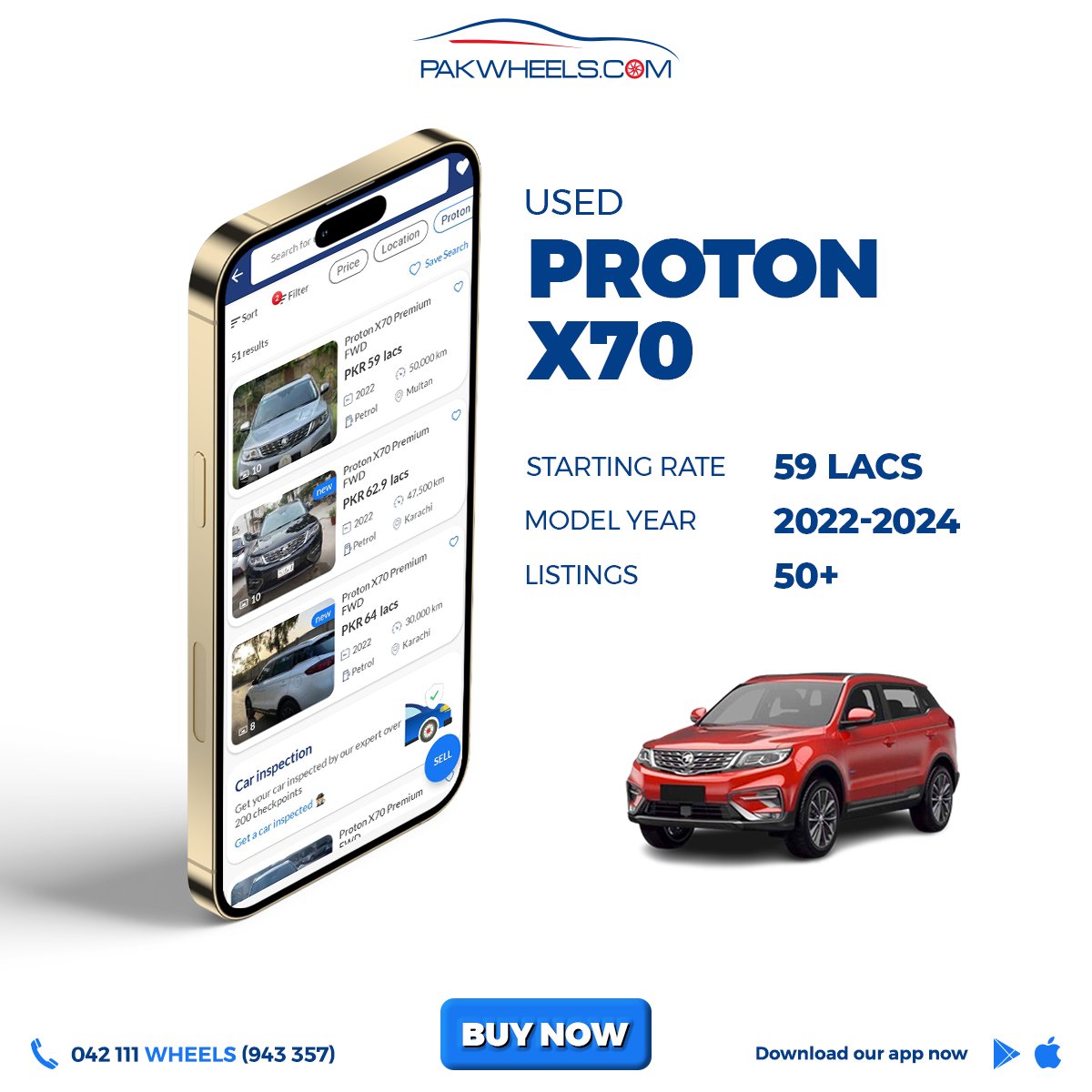 PakWheels's tweet image. Discover 50+ Proton X70 listings at PakWheels and find your perfect ride today!

View more: ow.ly/lxPk50TrsGJ

#PakWheels #BuyFocused #pwbuy