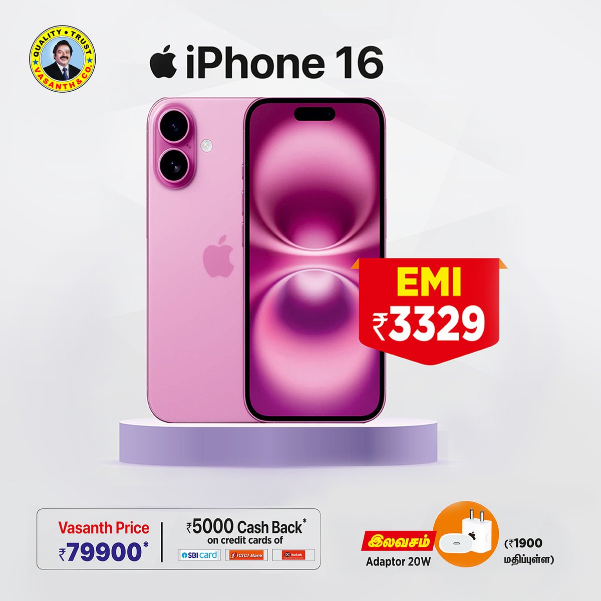 vasanthandco_in's tweet photo. 🔥 The iPhone 16 is here with incredible features and sleek design! 🎉 Unmatched performance, amazing camera, and a battery that lasts all day! 📱
Grab yours NOW!!
.
.
Link in BIO
.
.
.
#Vasanthandco #apple #apple16 #emi #quality #offes #showroom #launch #discount https://t.co/IDHyyPG4oE