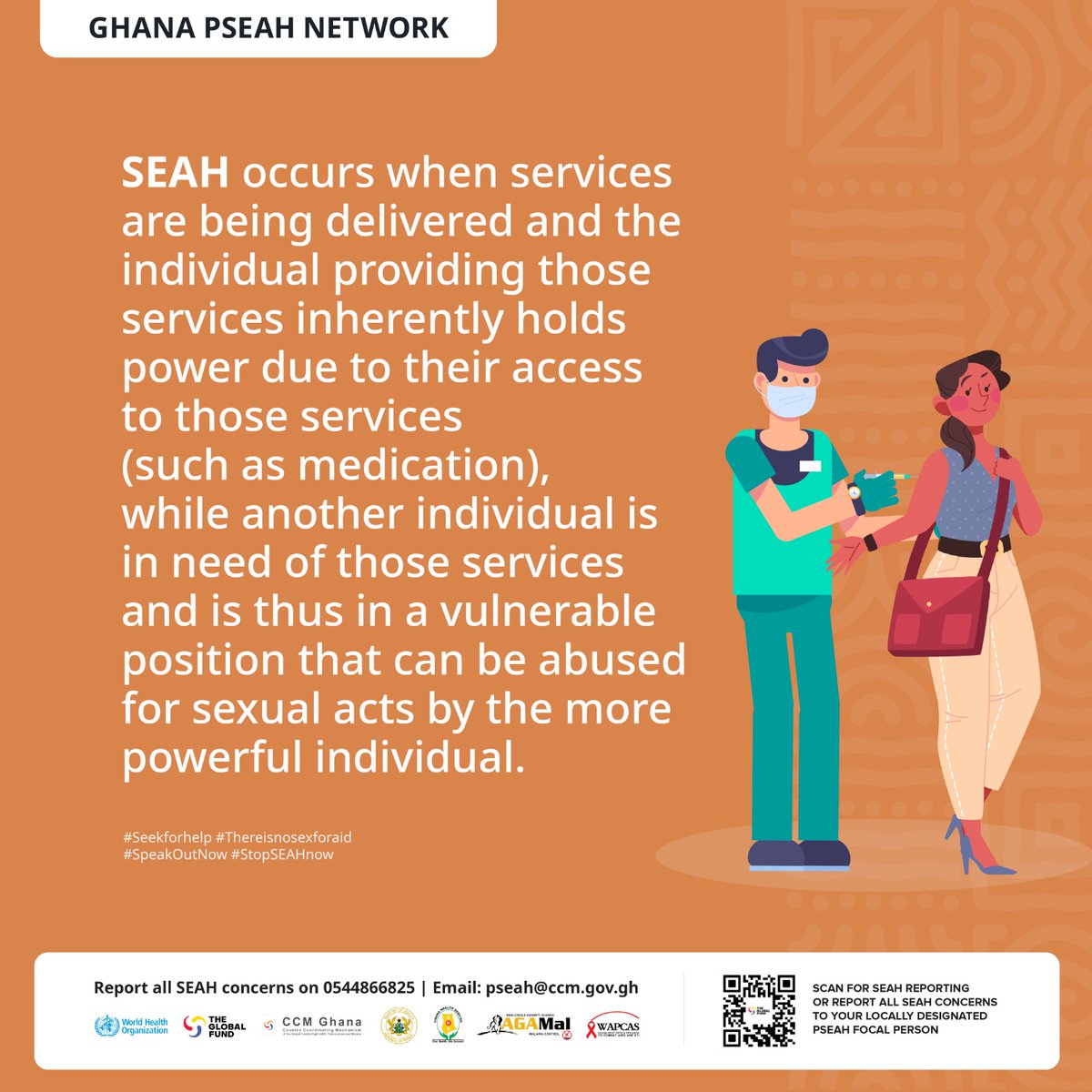 CathyDudzi's tweet photo. You have the right to be protected and to seek help!
Anyone providing services will never demand money or sexual favours in return #GhanaPSEAHNetwork #Seekforhelp
#Thereisnosexforaid #SpeakOutNow
#Healthcaremustbesafecare #ZeroToleranceforSEAH
#BreaktheCycle #ReportSEA https://t.co/Kr5gZsfZkL