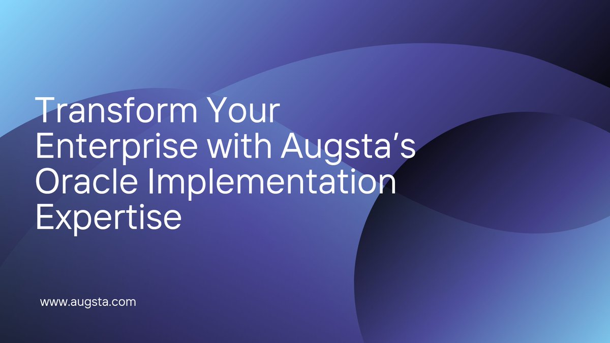 augsta_'s tweet image. Transform your enterprise with Augsta’s Oracle implementation expertise and achieve greater agility, efficiency, and growth.
Visit: augsta.com
#OracleImplementation #EnterpriseTransformation #ScalableSolutions #BusinessInnovation #OperationalEfficiency