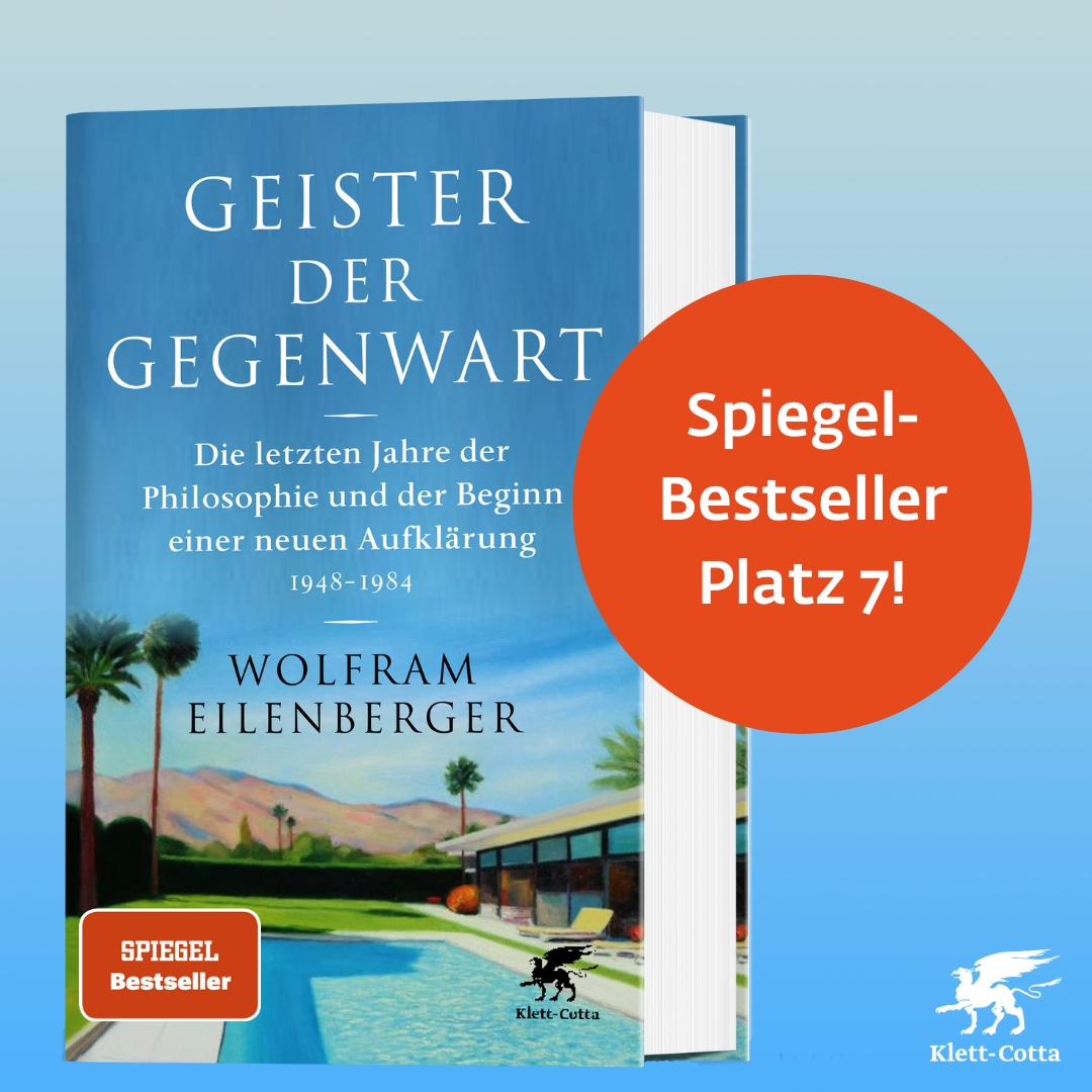 Wolfram Eilenbergers großes Ideenpanorama der westlichen Nachkriegszeit, »Geister der Gegenwart«, ist auf Platz 7 der Spiegel-Bestsellerliste eingestiegen! Wir freuen uns sehr für unseren Autor und sein mitreißend erzähltes Sachbuch. #GeisterderGegenwart #Philosophie