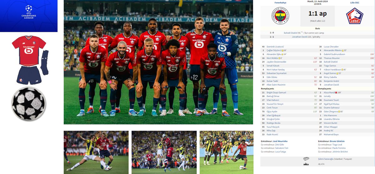 📍Fenerbahçe 1-1 Lille (a.p.)
🏟️Şükrü Saracoğlu 🇹🇷
🗓️ 13 aout 2024
🔎C1, 3ème tour préliminaire retour

#LOSC🇪🇺
#140
