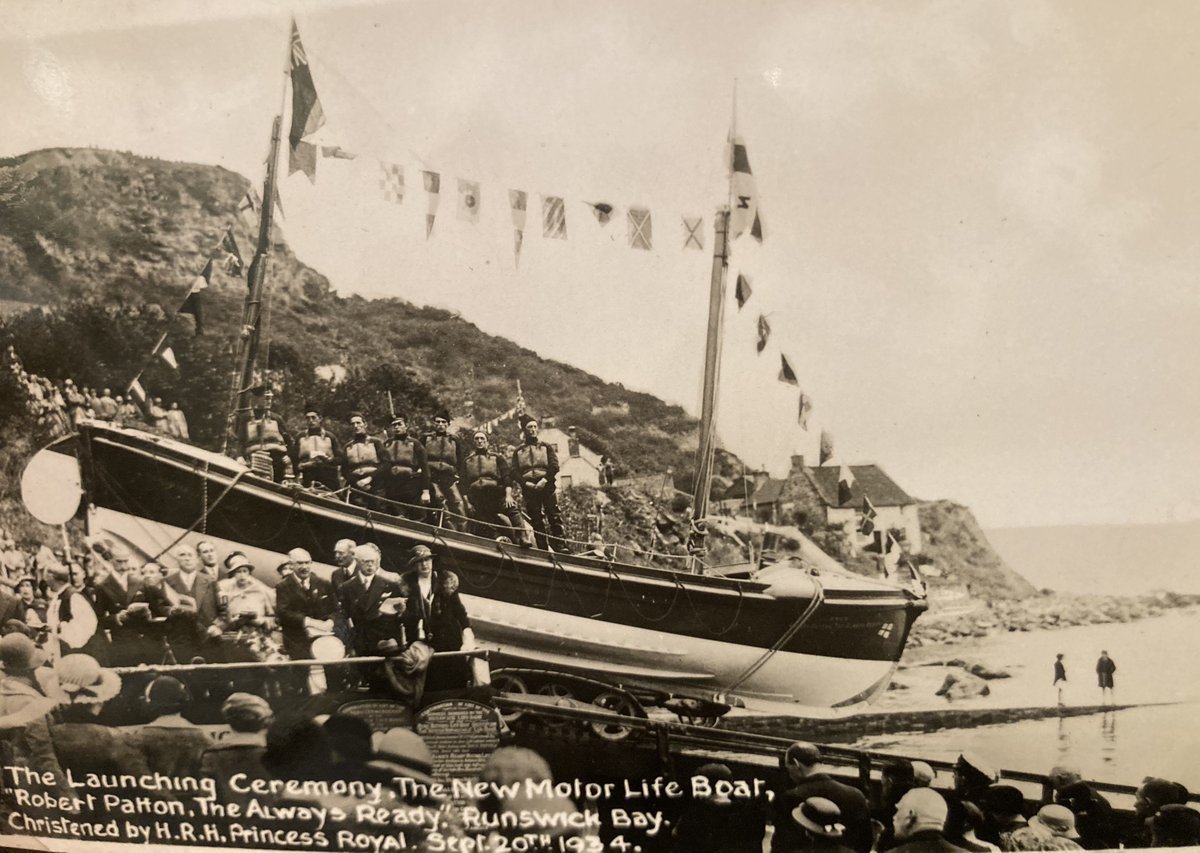 OTD 1934 Princess Mary christened Runswick Bays Lifeboat the RNLB Robert Patton - The Always Ready. Originally the boat was going to be called 'The Always Ready' but the name was changed in honour of Runswick's Coxswain Robert Patton who give his life in a rescue in February 1934