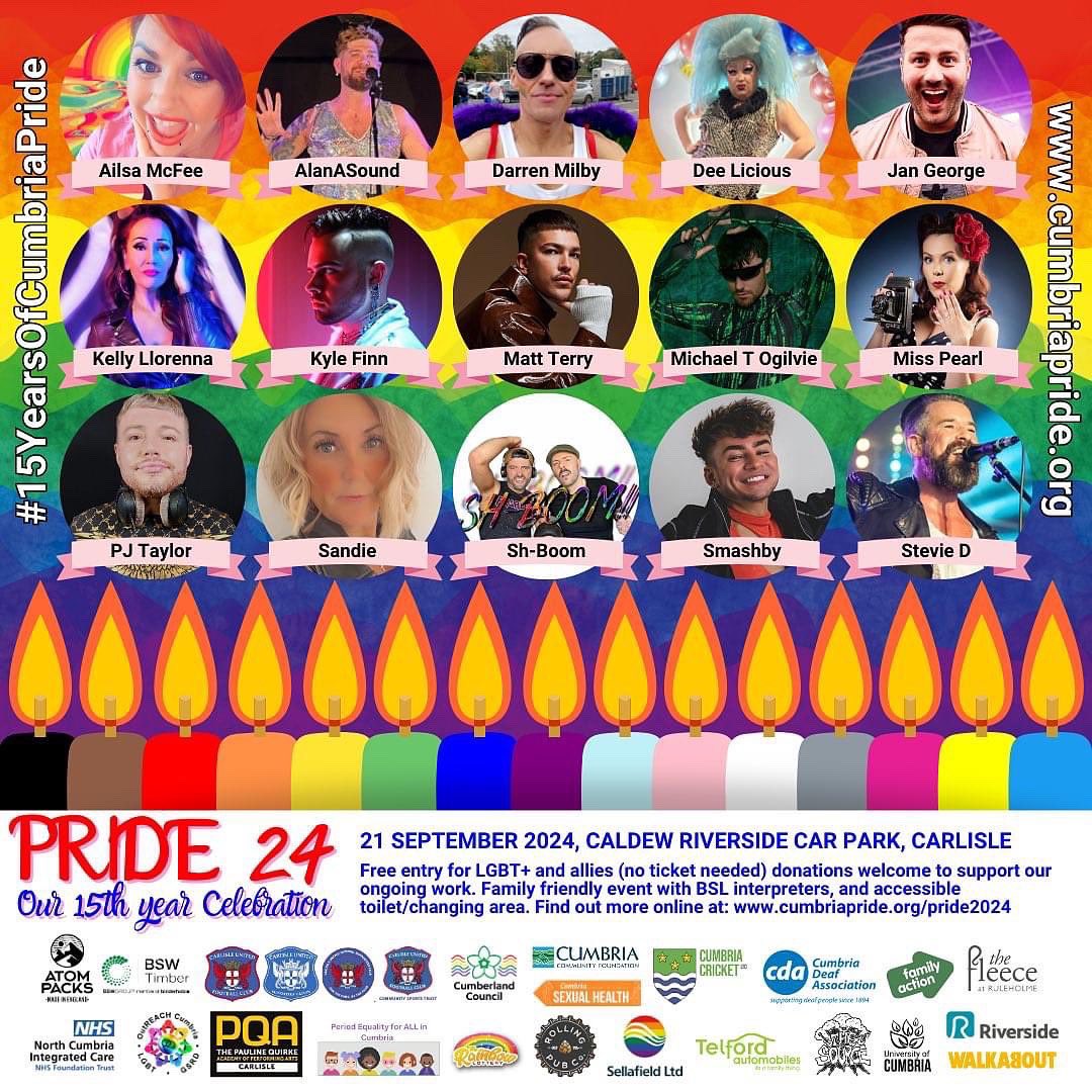 Today is Friday 20 September 2024, which means (for anyone not on the Cumbria Pride committee 😂) JUST ONE MORE SLEEP UNTIL PRIDE 24 🥳🥳🥳🥳🥳