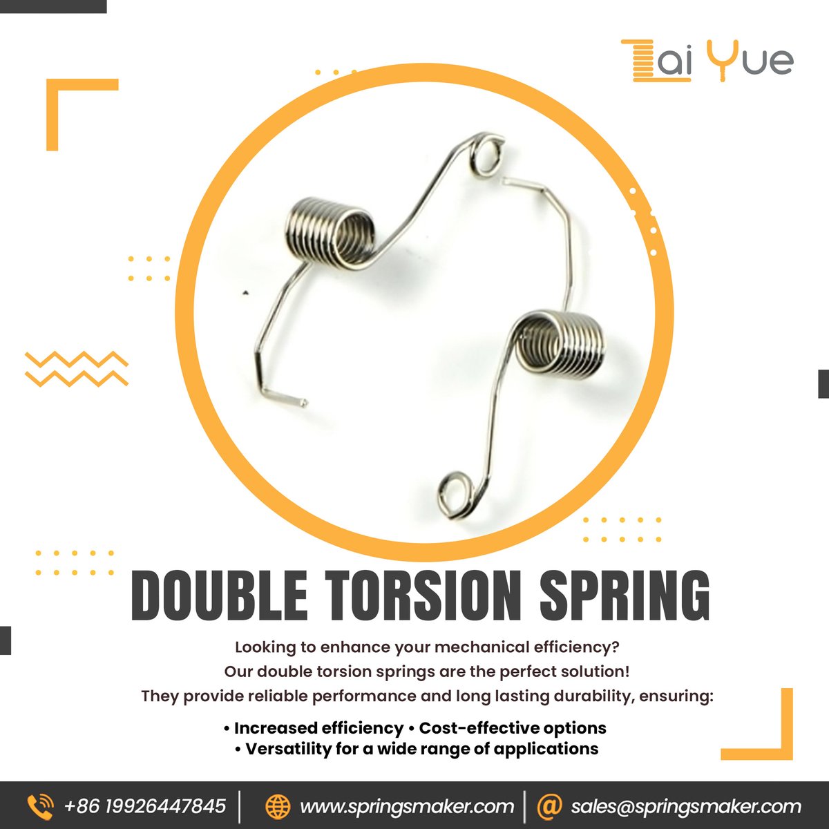 springsmaker1's tweet image. Need powerful rotational force and precision? Our Double Torsion Springs are built to handle tough tasks with ease! Perfect for balanced movement in your machinery. Contact us today to learn more
Call Us: +86 19926447845
#garagedoorsprings #torsionspring #tensionspring