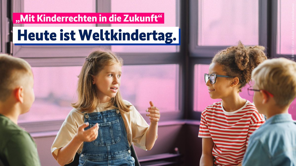 bmftr_bund's tweet photo. 70. Geburtstag für den #Weltkindertag: „Mit Kinderrechten in die Zukunft“ ist das Motto. Im Forum @youpan_de entwickeln 30 junge Menschen Ideen für mehr Mitsprache. 
Mehr: https://t.co/znPj9Wr4s2
Aktionen heute: https://t.co/lbpFmwUznu
@UNICEFgermany @DKHW_de @stiftungbildung https://t.co/cvcIWrJrdn
