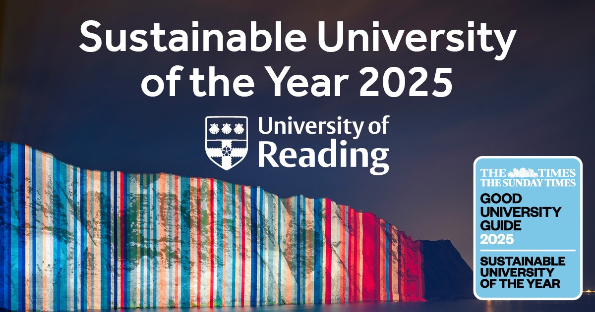 We’re proud to be named Sustainable University of the Year in @TheTImes #GoodUniGuide 🏆

Having leapt into the UK Top 25 overall, we received praise for the ‘impressive’ headway made towards becoming one of the greenest universities in the world.

More rdg.ac/4daSxXr