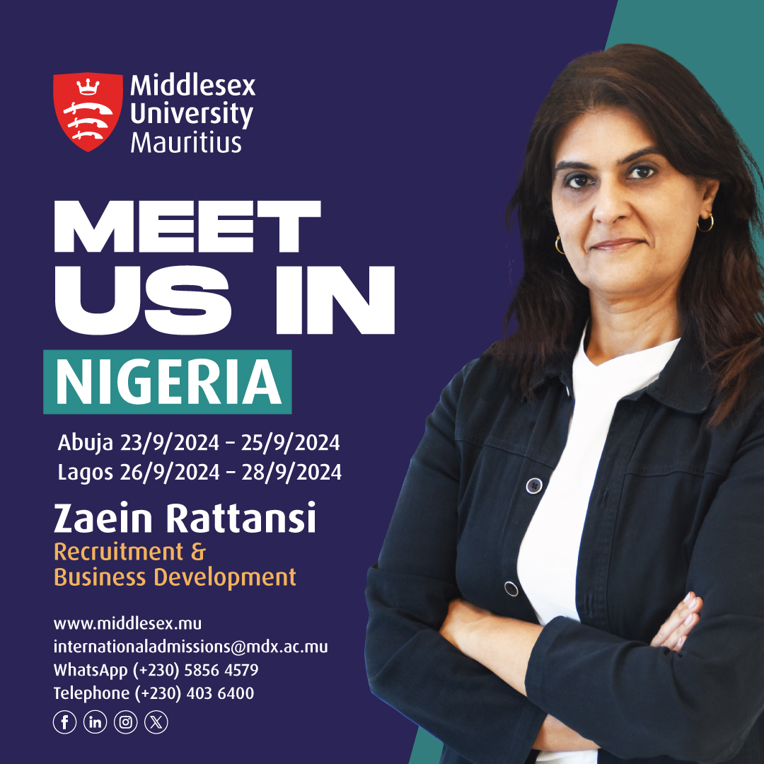 Middlesex University Mauritius (@mdx_mtius) on Twitter photo ππππ ππ¬ π’π§ ππ’π ππ«π’π: Discover how Middlesex University Mauritius can elevate your educational journey with Zaein Rattansi. We're in Abuja and Lagosβlet's connect!
π: lnkd.in/dkyVV8sC
π©: z.rattansi@mdx.ac.mu
π: +230 5856 4579 (WhatApp) ππππ ππ¬ π’π§ ππ’π ππ«π’π: Discover how Middlesex University Mauritius can elevate your educational journey with Zaein Rattansi. We're in Abuja and Lagosβlet's connect!
π: lnkd.in/dkyVV8sC
π©: z.rattansi@mdx.ac.mu
π: +230 5856 4579 (WhatApp)