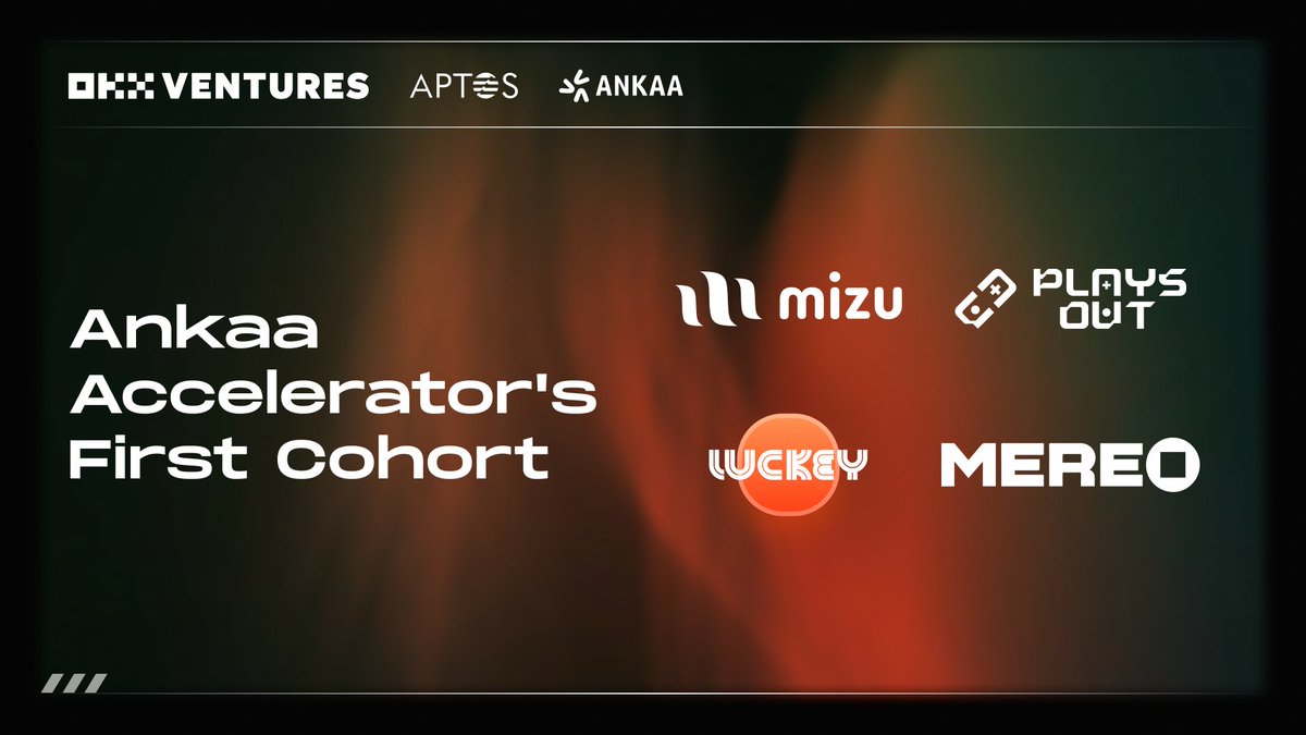 Ankaa (@ankaalabs) on Twitter photo We are thrilled to introduce our first cohort of visionary projects <a href="/MizuWallet/">mizu</a> <a href="/itplaysout/">PlaysOut</a> <a href="/Luckey_official/">Luckey Keyboard</a> <a href="/mereo_xyz/">Mereo</a> in the Aptos ecosystem!
In partnership with <a href="/Aptos/">Aptos</a> and <a href="/OKX_Ventures/">OKX Ventures</a> we’re shaping the future of Aptos together.
More 👇
bit.ly/4e6S9uz We are thrilled to introduce our first cohort of visionary projects <a href="/MizuWallet/">mizu</a> <a href="/itplaysout/">PlaysOut</a> <a href="/Luckey_official/">Luckey Keyboard</a> <a href="/mereo_xyz/">Mereo</a> in the Aptos ecosystem!
In partnership with <a href="/Aptos/">Aptos</a> and <a href="/OKX_Ventures/">OKX Ventures</a> we’re shaping the future of Aptos together.
More 👇
bit.ly/4e6S9uz