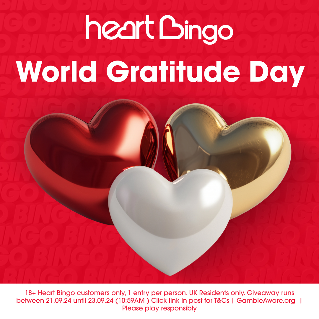 We wanted to show our appreciation to our Hearties on #WorldGratitudeDay with a FREE bingo ticket giveaway. Here's how:

1. Like, share and tag a fellow Heartie ❤
2. 12 x winners picked 23.09.24... Good luck! 👍

Full terms: shorturl.at/WN1bo

#giveaway #win #prize #bingo