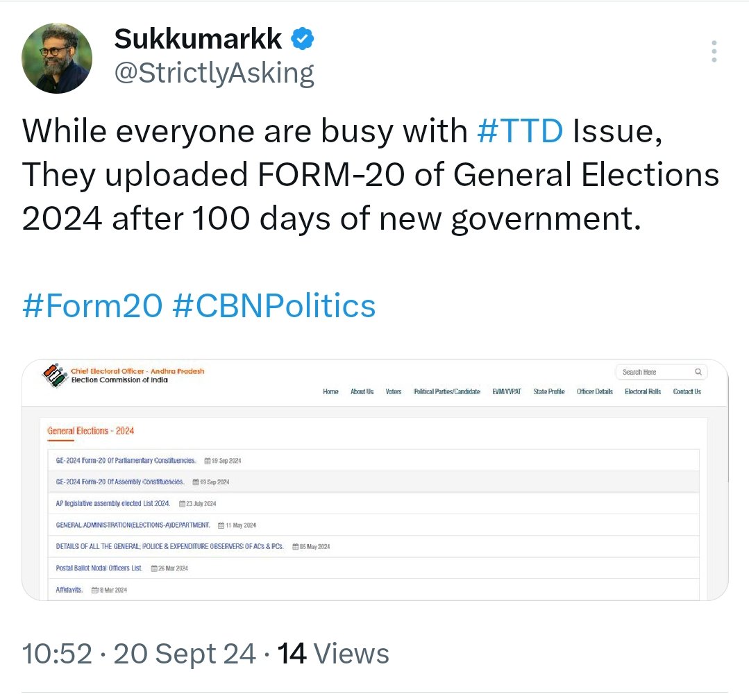 VenkAAt_Rockey's tweet photo. @dhruvrahtee backed this NDA government is diverting people from this #Form20 https://t.co/fzRj9e36xI