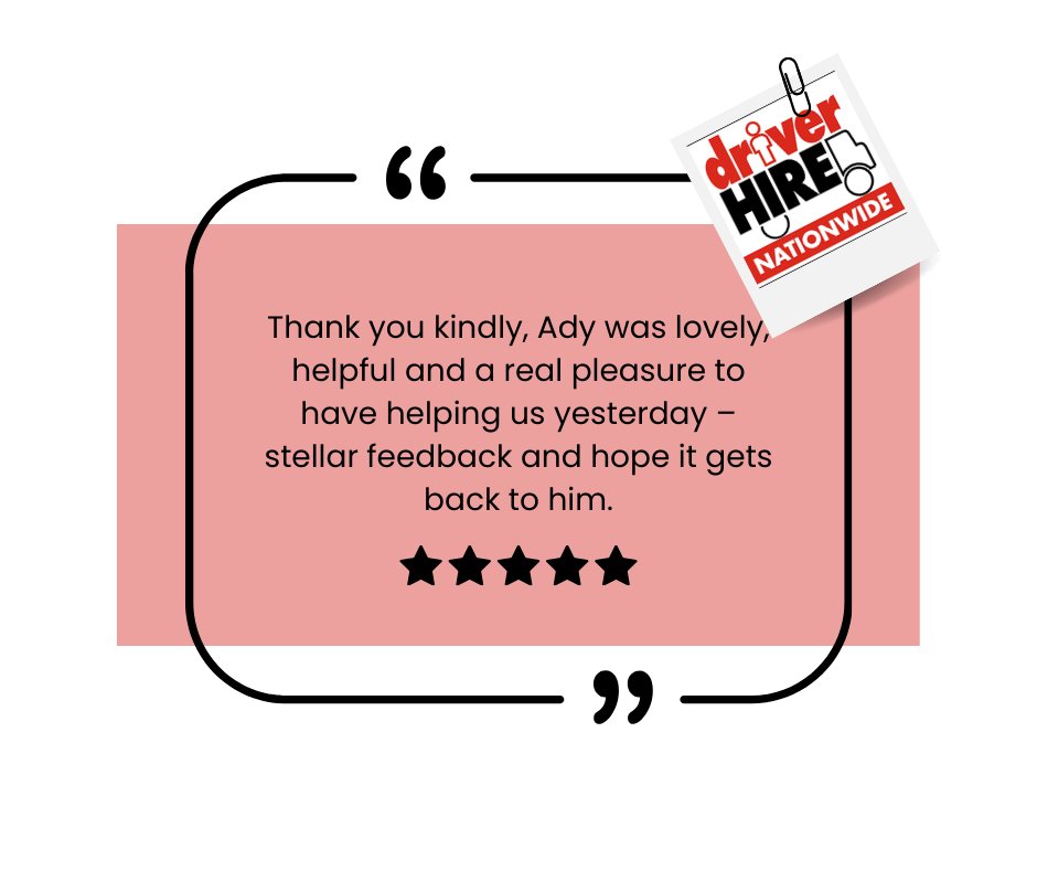 DriverhireE's tweet photo. We’re thrilled to have received feedback from one of our amazing clients today! It’s moments like these that remind us why we do what we do. Your input helps us grow and improve! 🌟 https://t.co/w65HIiNktr