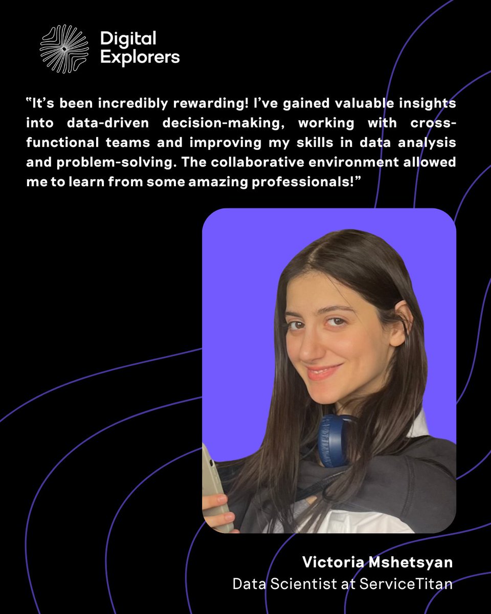 Digital Explorers (@digitalxplorer) on Twitter photo Another one out the nest🐣Victoria Mshetsyan finished her data science internship at <a href="/ServiceTitan/">ServiceTitan</a>  and is ready to take on the world!🚀Victoria mostly appreciated the chance to work in a truly collaborative environment and grow both personally and professionally. #MeetExplorers Another one out the nest🐣Victoria Mshetsyan finished her data science internship at <a href="/ServiceTitan/">ServiceTitan</a>  and is ready to take on the world!🚀Victoria mostly appreciated the chance to work in a truly collaborative environment and grow both personally and professionally. #MeetExplorers
