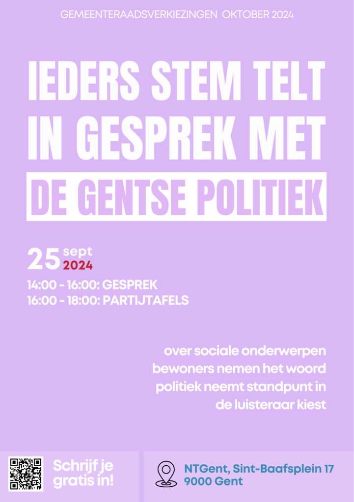 Zoveel mogelijk mensen geïnformeerd naar de stembus doen trekken op 13 oktober? Dat is het doel van Ieders Stem Telt. Woensdag 25/9 vindt één van de vele IST-activiteiten plaats in Gent. Welkom! saamo.be/gent/ieders-st… #iedersstemtelt