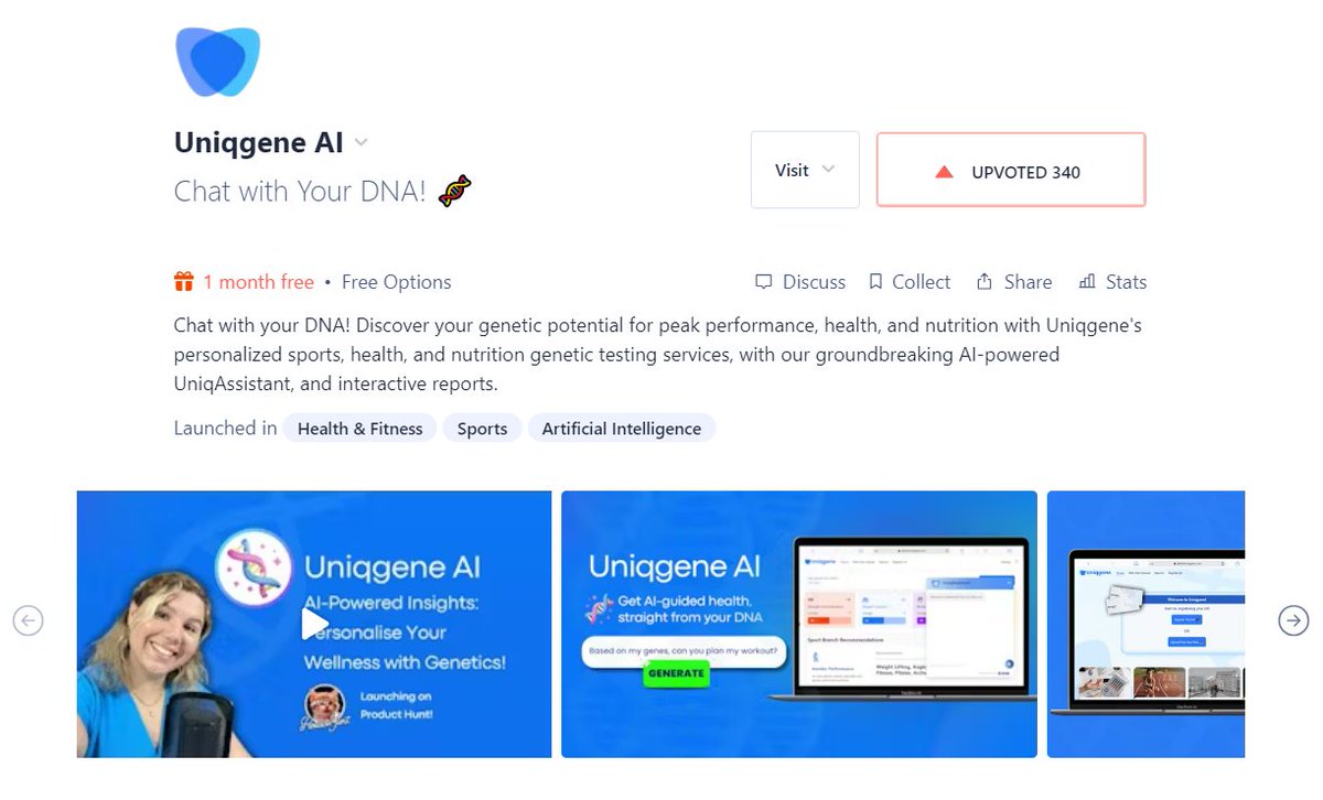 Thank you to everyone who has supported us. We will continue to develop this product in line with its unique and personalized structure. 🙏💙🧬

producthunt.com/posts/uniqgene…