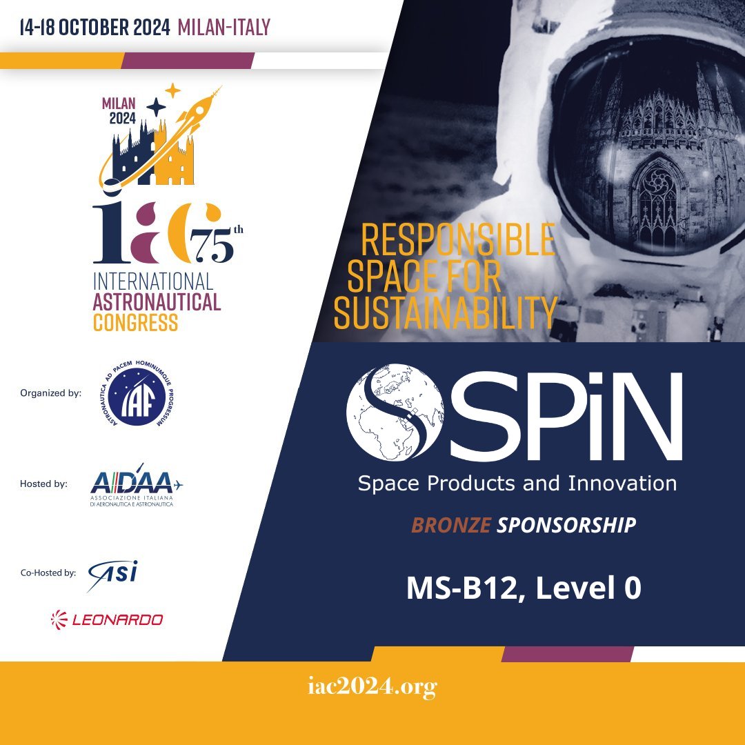 📅 As proud Sponsors of #IAC2024 we're gearing up for a record-breaking edition!

📍Visit #SPiN's booth n° MS-B12 at Level 0. Don’t miss us!

See you in #Milan👋