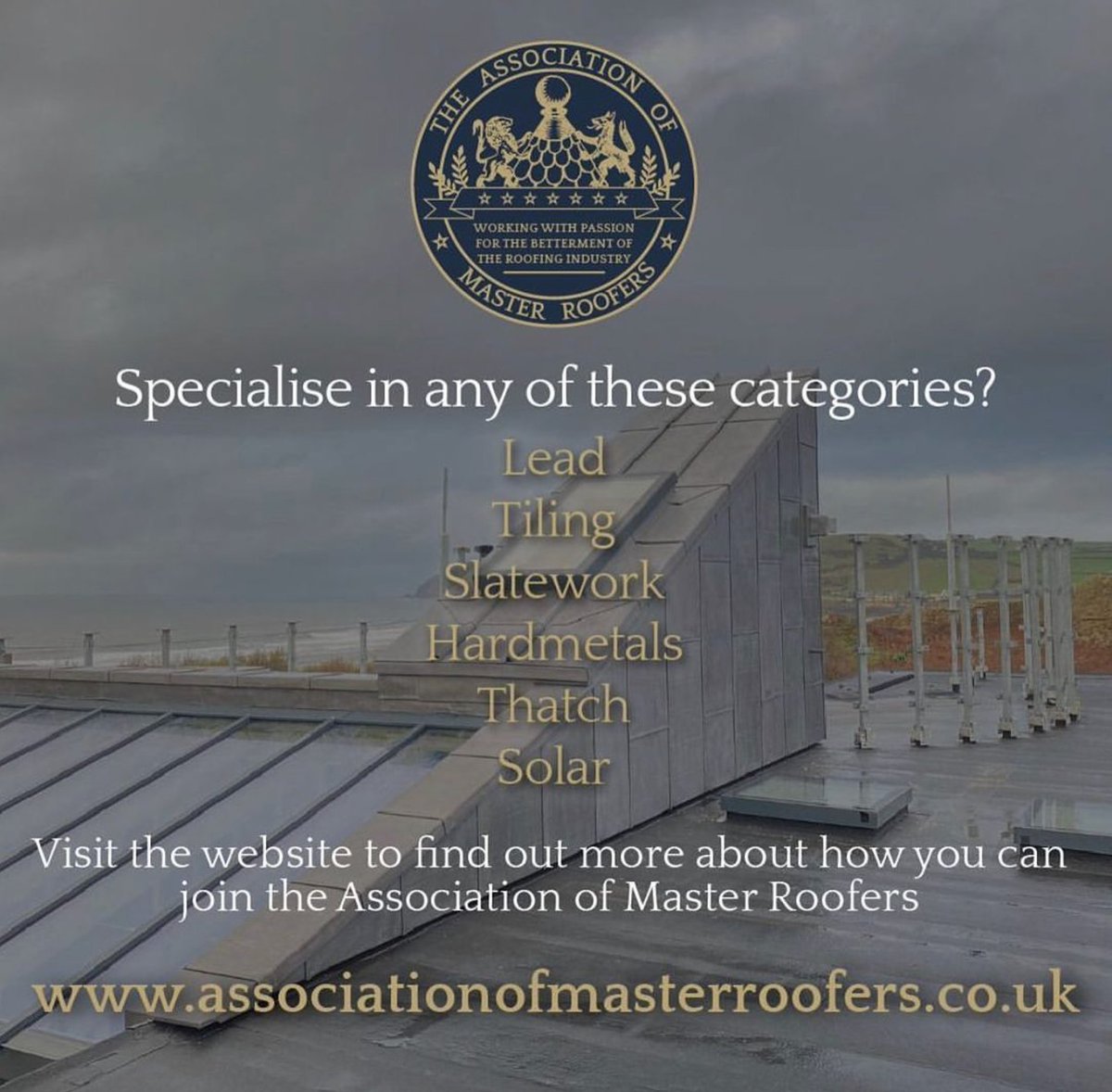 Do you specialise in any of these roofing categories?

AMR is a British trade association representing skilled roofers and individuals.

Working with passion for the betterment of the roofing industry.

Visit associationofmasterroofers.co.uk or email membership@aomr.uk

#roofing #slate