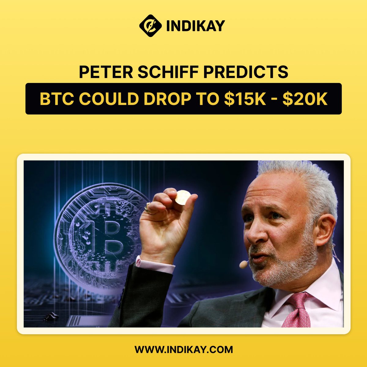 🚨 Peter Schiff predicts a potential Bitcoin drop to $15K–$20K, citing a "triple top" chart formation. Will BTC test this long-term support, or is it just bearish fear? 
💡 Check out Bot Long at indikay.com for market insights!
#Bitcoin #Crypto #PeterSchiff #INDIKAY