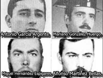CarlosDeUrrecha's tweet photo. "Alfonso tenía sólo 22 años. Era padre de un niño y su mujer estaba embarazada del segundo"
GC D. Alfonso Martínez Bellas acribillado a balazos junto a 3 compañeros en Marquina por los cobardes de ETA

"Se acercaron a su mesa y los acribillaron a balazos"
https://t.co/1PPnRC1vfJ https://t.co/tJHVvdRYTr