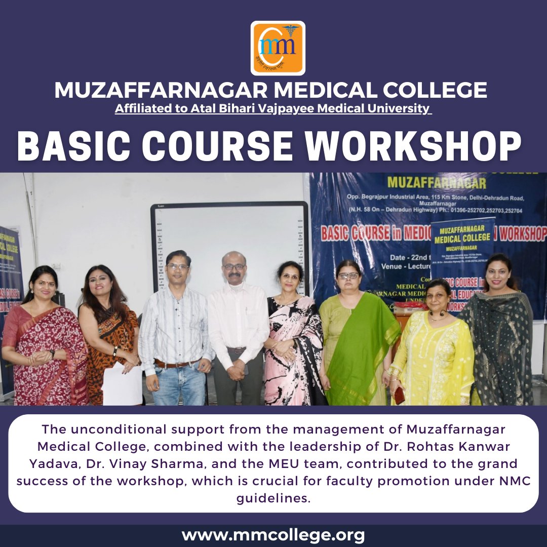 MMCandH's tweet photo. Empowering educators! 🎓✨ Successful Basic Course Workshop (M.E.T.) led by Dr. Rohtas Kanwar Yadava and Dr. Vinay Sharma at MMC. 29 faculty members leveled up their teaching skills with expert guidance and interactive sessions! 💡👏
.
.
.
.
#MedicalEducation #FacultyDevelopment https://t.co/S3awrajpaj