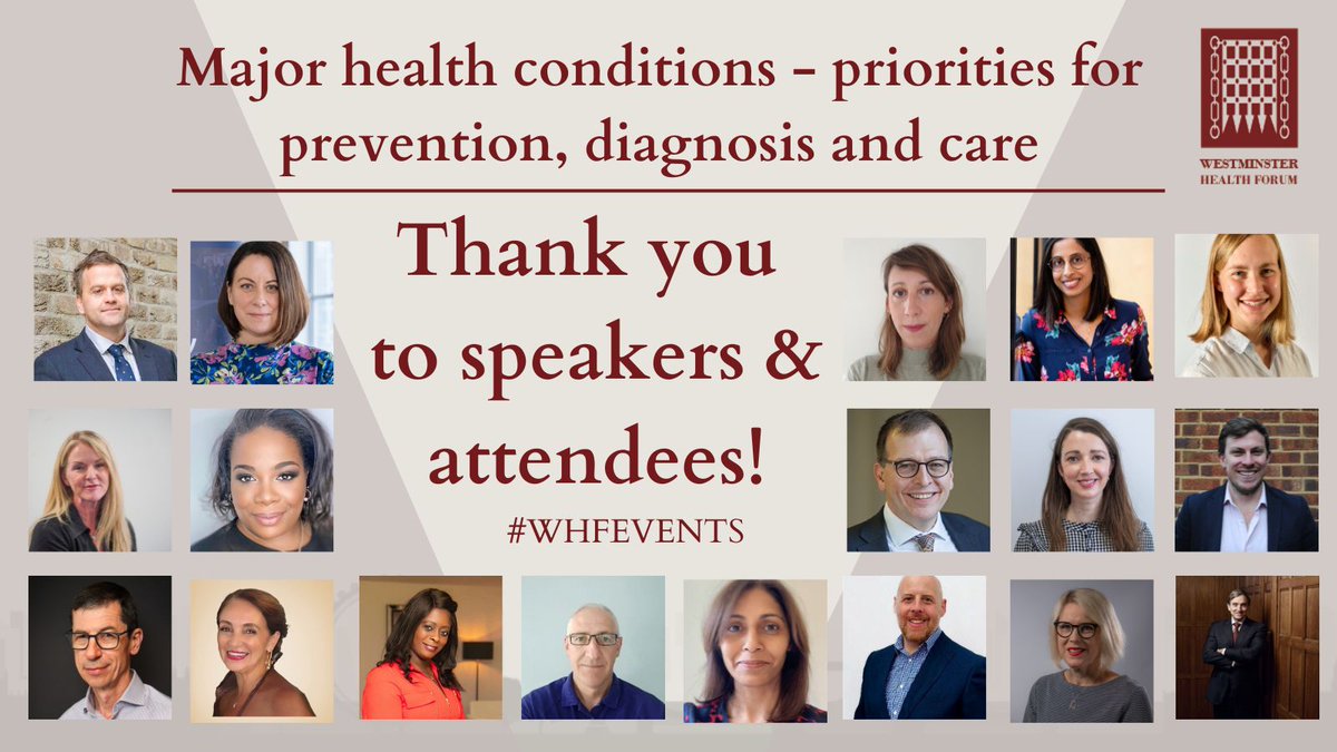 Westminster Forum Projects (@wfpevents) on Twitter photo We would like to thank our speakers <a href="/hugbub/">Katherine Boylan</a> <a href="/EmmaHydeTeach/">🏳️🌈Dr Emma Hyde PhD, MEd, BSc, NTF, FHEA🏳️🌈</a> <a href="/charlotte10710/">Charlotte Nicholls</a> and attendees for joining Westminster Health Forum yesterday to discuss Major health conditions - priorities for prevention, diagnosis and care.
For more: westminsterforumprojects.co.uk/conference-dia… We would like to thank our speakers <a href="/hugbub/">Katherine Boylan</a> <a href="/EmmaHydeTeach/">🏳️🌈Dr Emma Hyde PhD, MEd, BSc, NTF, FHEA🏳️🌈</a> <a href="/charlotte10710/">Charlotte Nicholls</a> and attendees for joining Westminster Health Forum yesterday to discuss Major health conditions - priorities for prevention, diagnosis and care.
For more: westminsterforumprojects.co.uk/conference-dia…