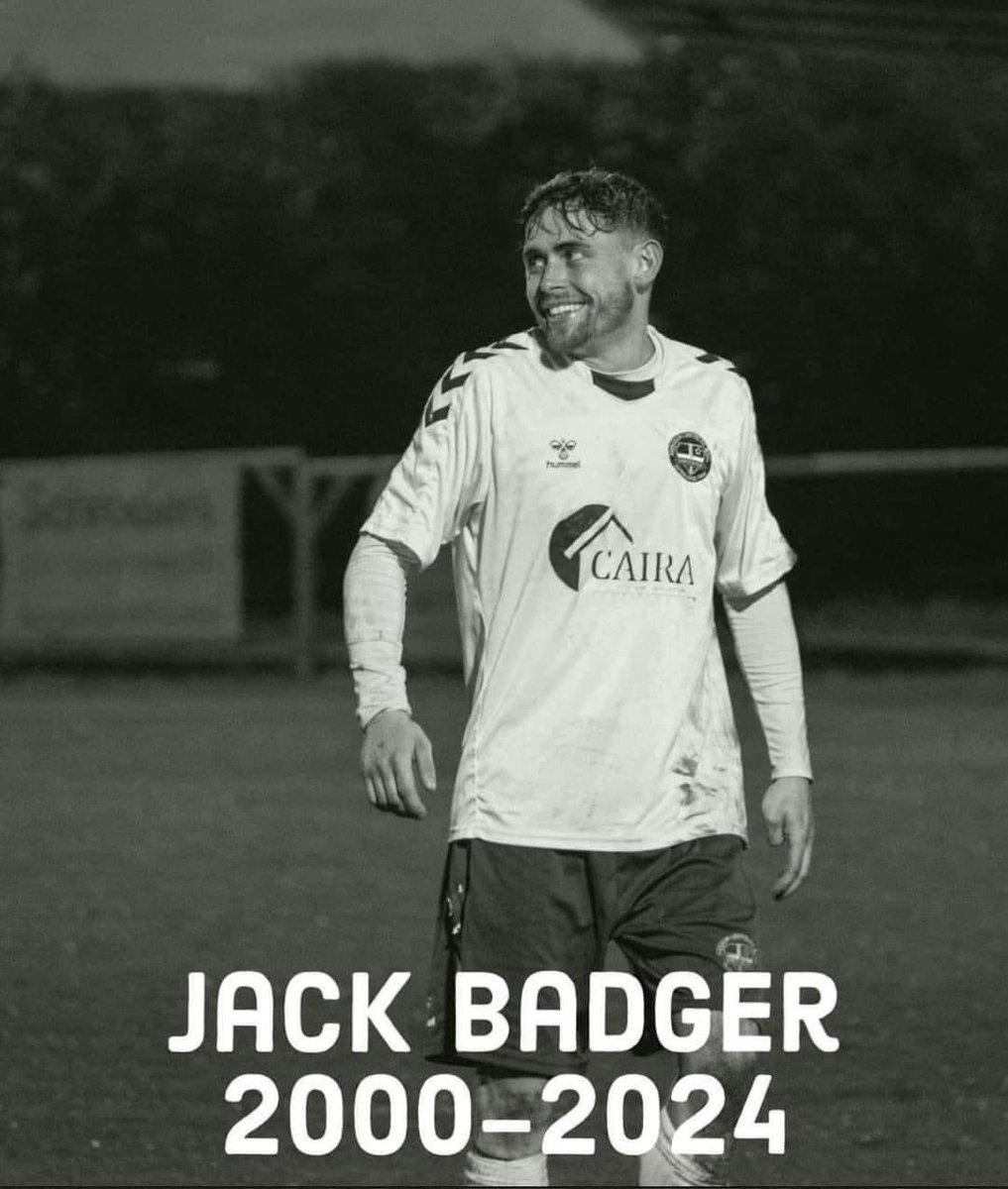 kittycat542's tweet photo. Non league footballer Jack Badger has this week sadly taken his own life at the age of 24💔

Please everyone make sure you’re always checking in on friends and family, remind them that you love them and if you’re struggling please reach out, it’s ok not to be ok, such a heartbreak to hear this, RIP Jack thoughts go out to his friends and family ❤️

https://t.co/6GYGOEGVCF