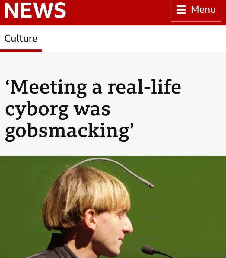 Article today by Helen Bushby on BBC News online in the Culture section about 
Cyborg: A Documentary - 
bbc.co.uk/news/articles/…