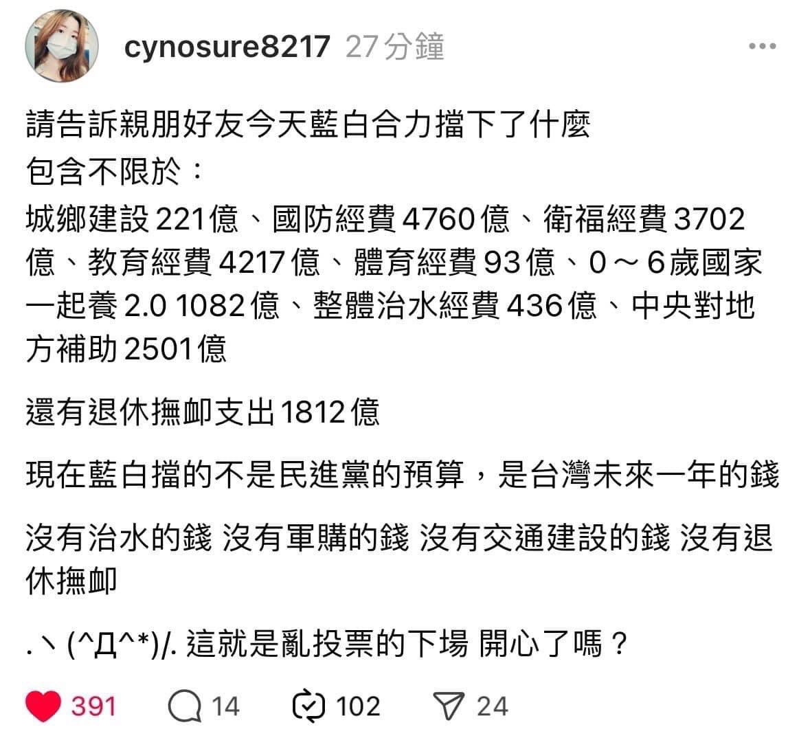 藍白不死透台灣真的會倒退10年。